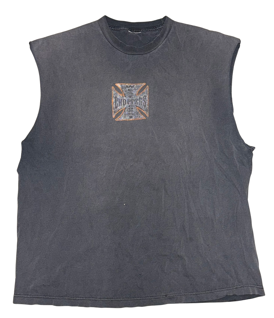 West Coast Choppers 'Flame Bike' Vintage Black Cutoff Tee