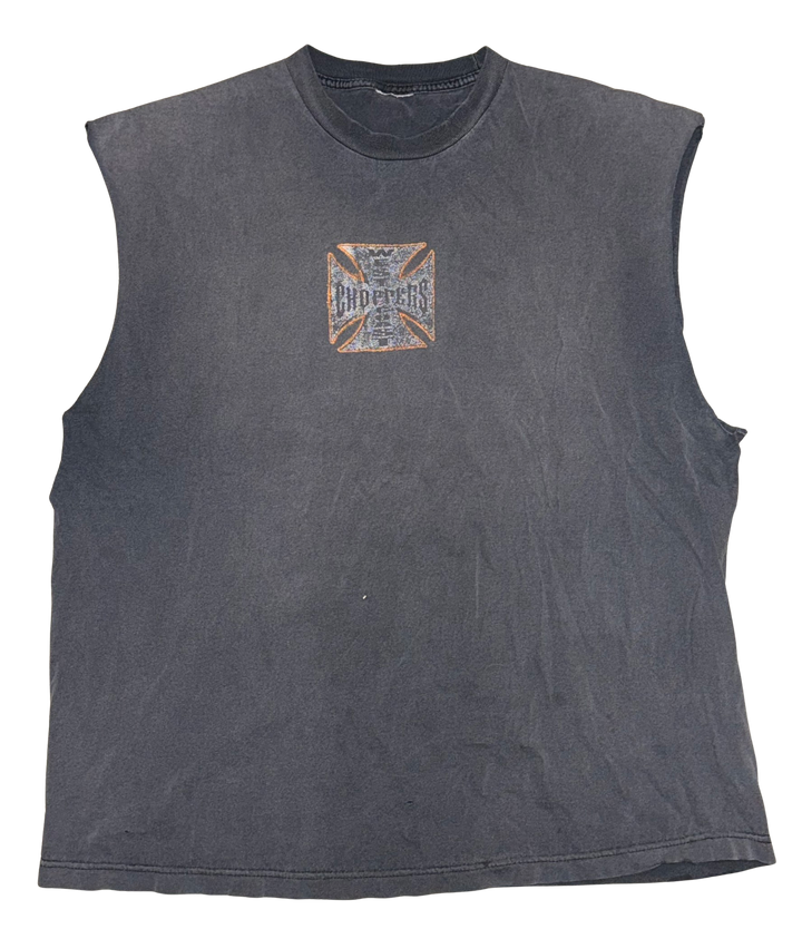 West Coast Choppers 'Flame Bike' Vintage Black Cutoff Tee
