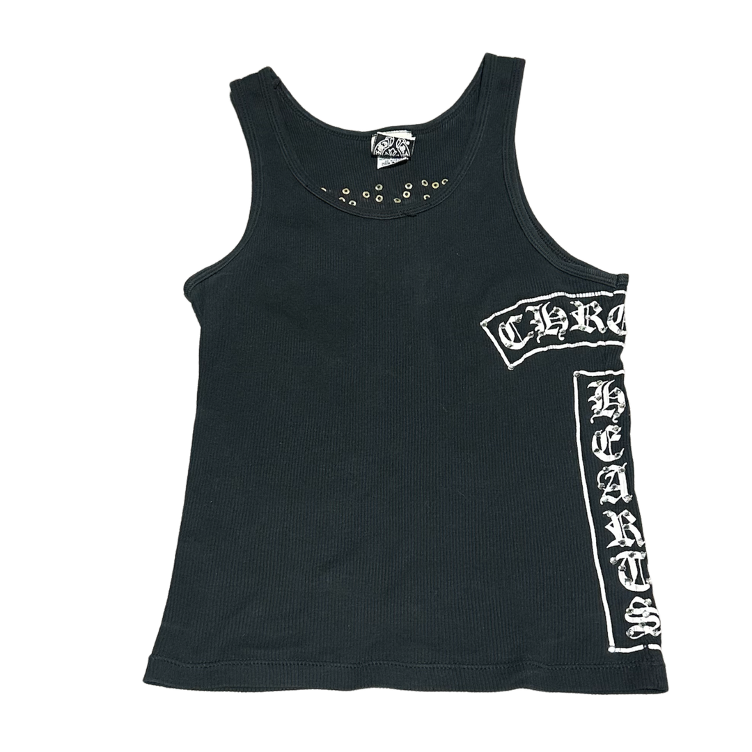 Chrome Hearts Women's 'Black' Vintage Bedazzled Cropped Tee