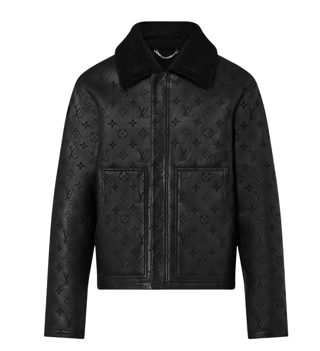 Louis Vuitton 'Shearling Embossed' Monogram Black Jacket