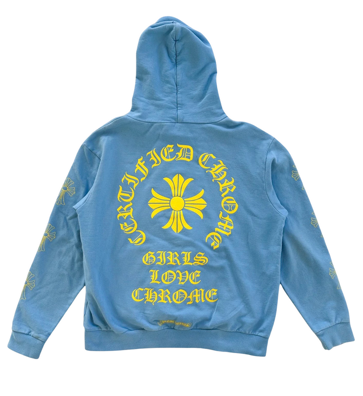 Chrome Hearts x Drake 'Girls Love Chrome' Baby Blue Hoodie