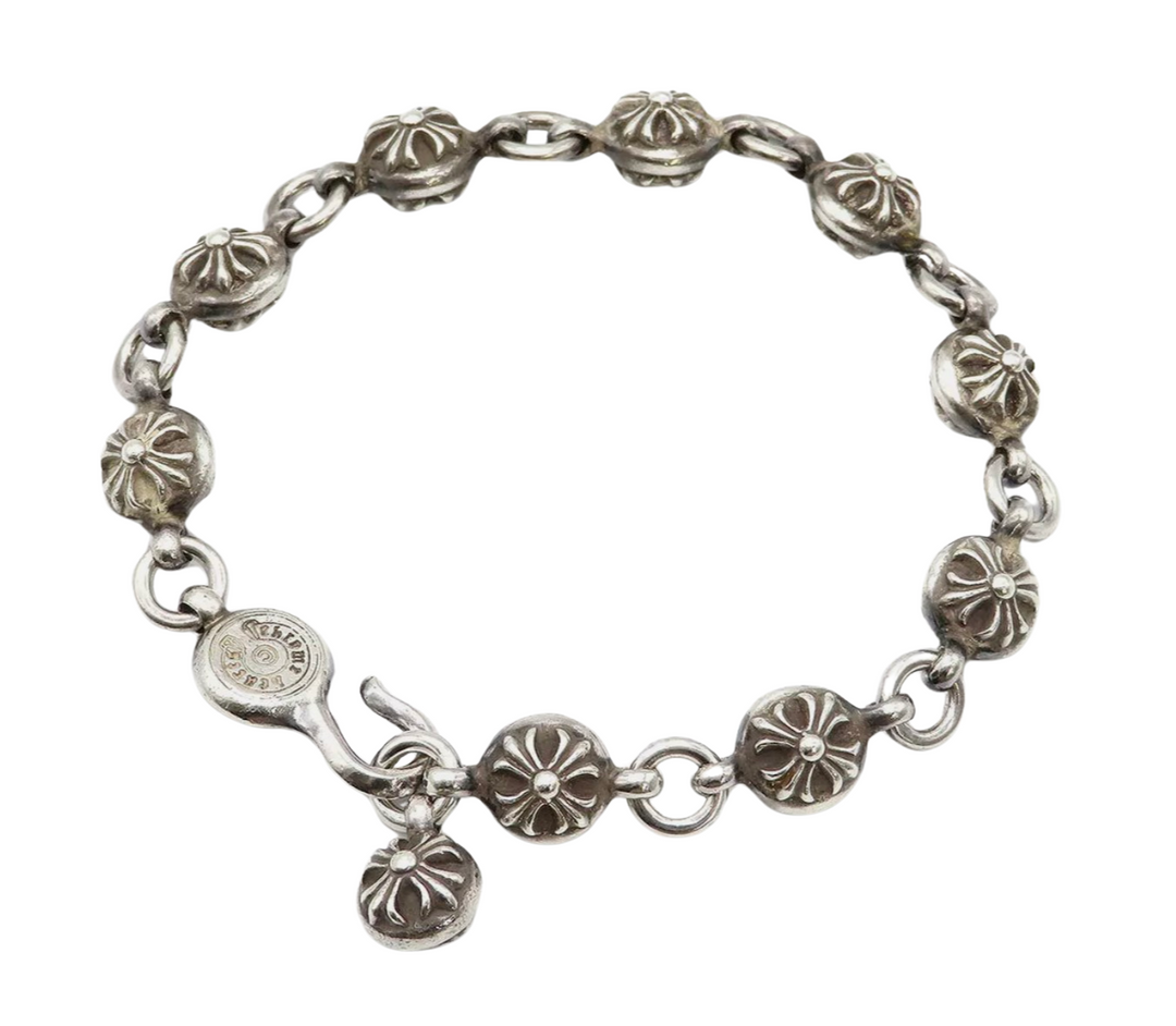 Chrome Hearts 'Crossball' 10in Ball Chain Bracelet