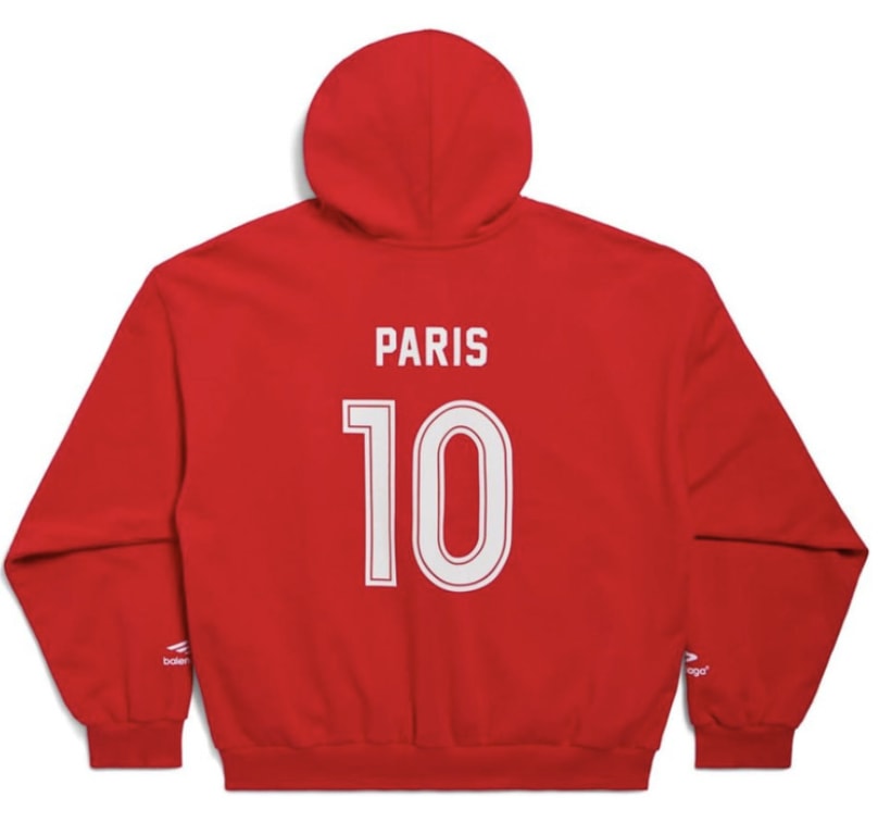 Balenciaga 'Paris' Soccer Zip Up Hoodie