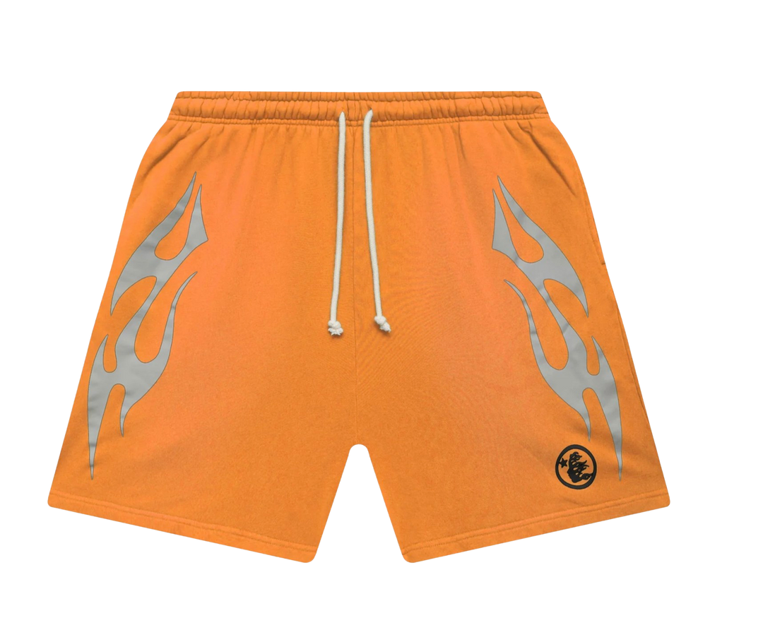 Hellstar 'Orange Grey' Flame Shorts