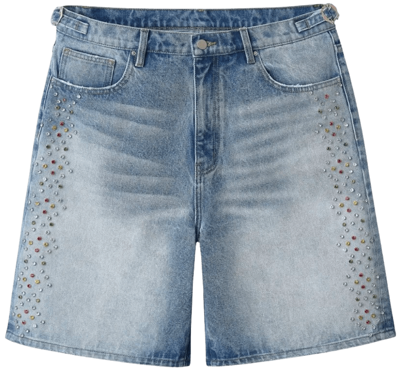 HAPPY MEMORIES DON'T DIE HMDD 'H-STAR CRYSTAL' JORT SHORTS