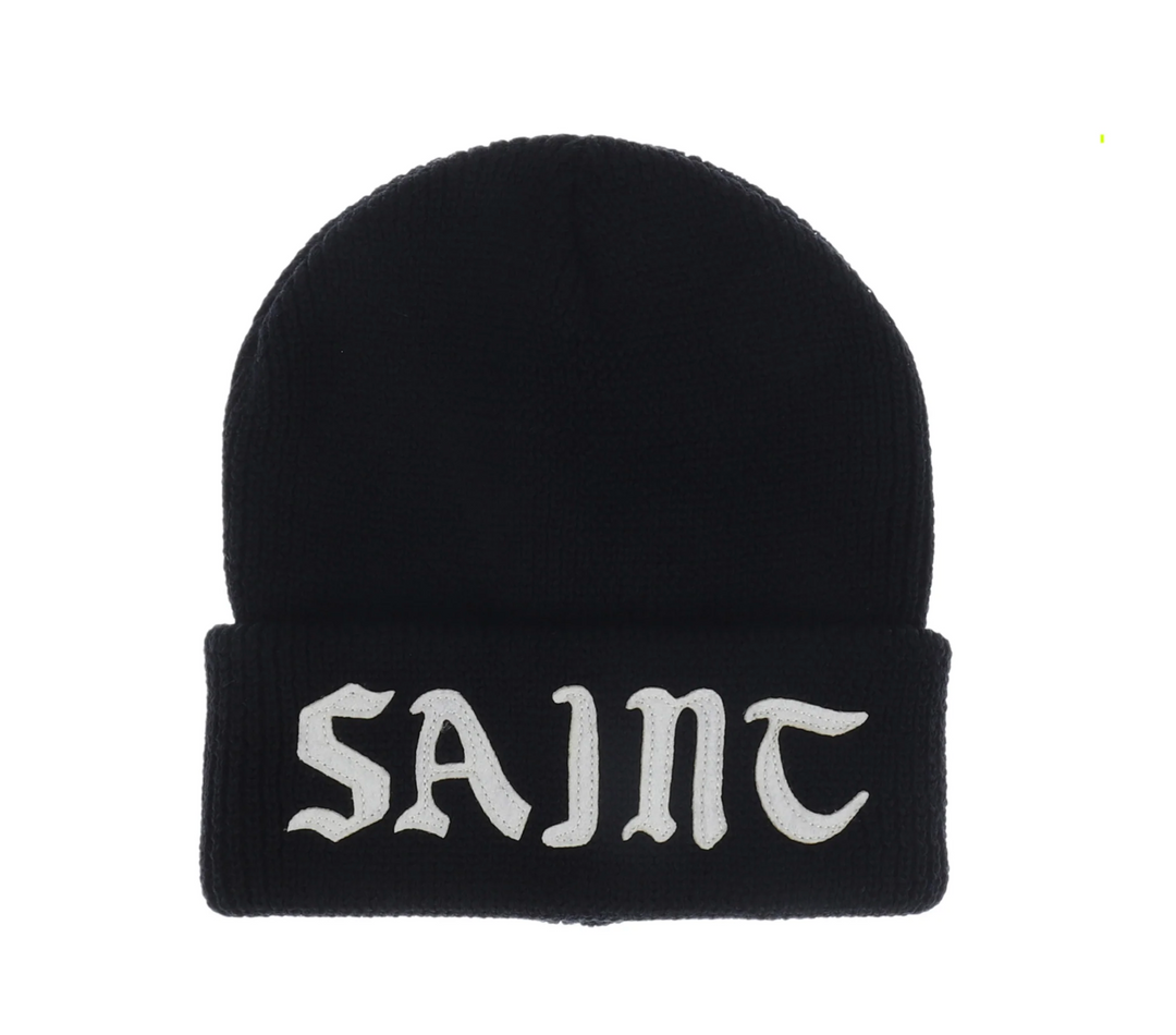 Saint Michael 'Script' Black Logo Beanie