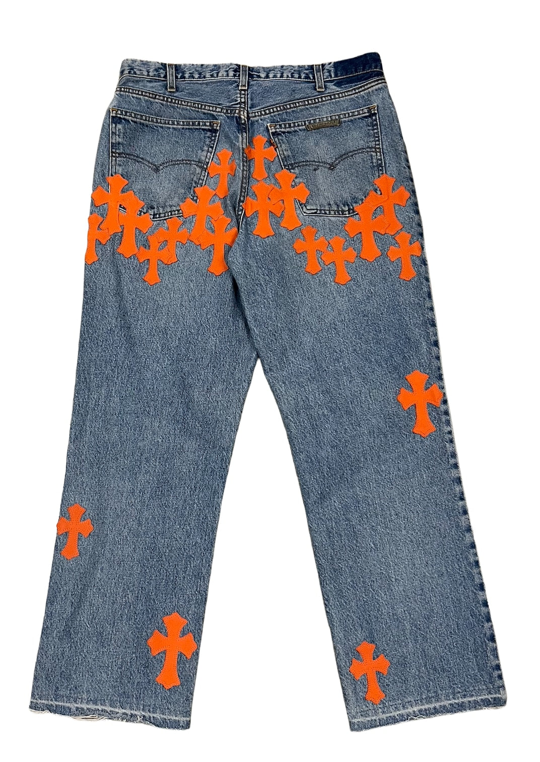 Chrome Hearts '29 Orange Patch' Blue Jeans