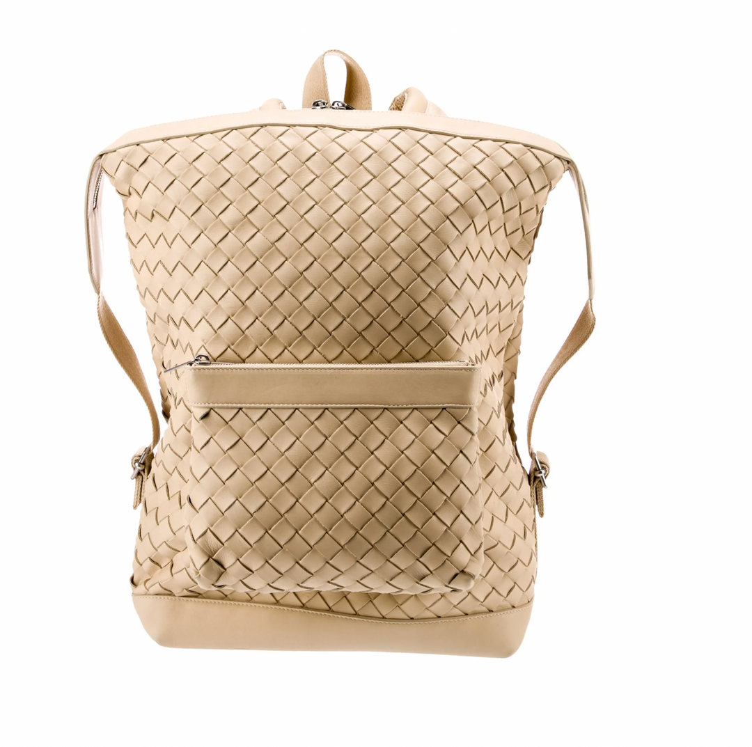 Bottega Veneta Inrecciato 'Tan' Leather Backpack