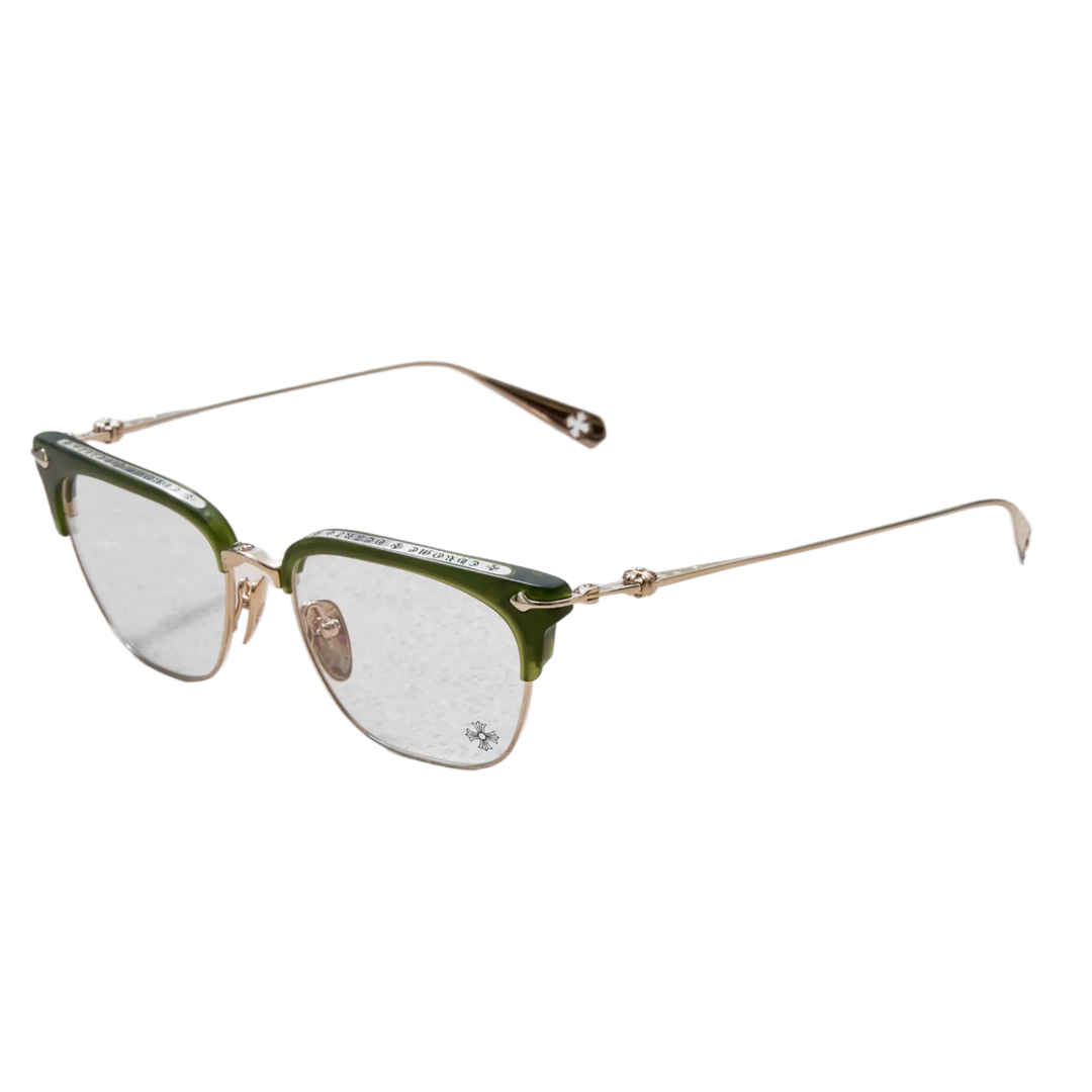 Chrome Hearts 'Sluntradiction' Green/Gold Glasses