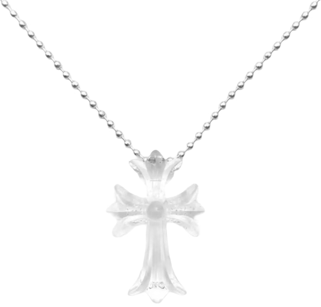 Chrome Hearts 'Clear' Resin Cross Pendant Ball Chain Necklace