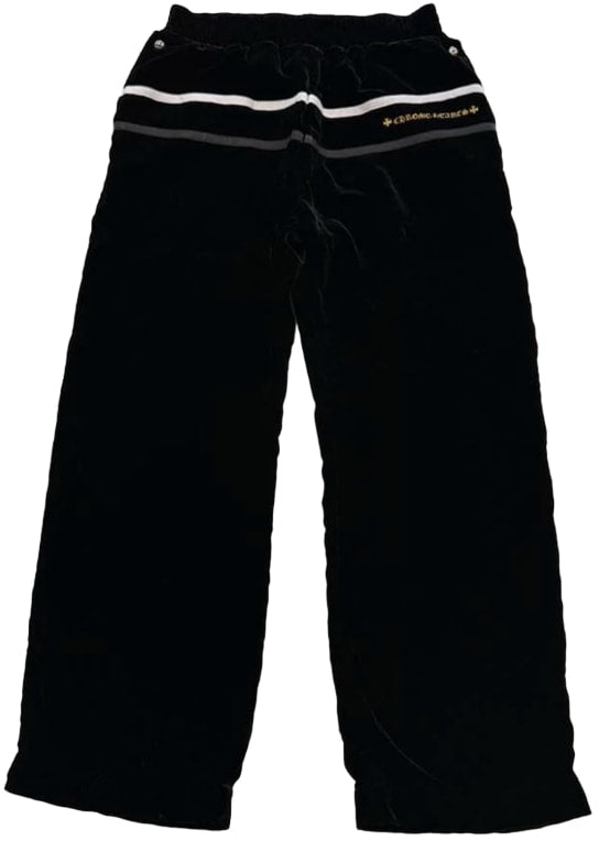Chrome Hearts 'So It Goes' Embroidered Script Leather Patch Velour Track Pants