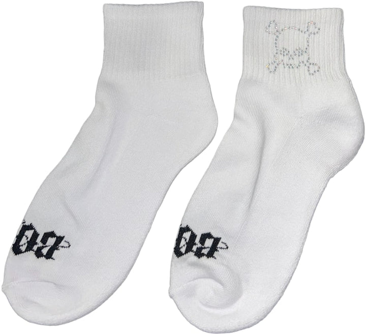 Bossi 'Silver Skull' Rhinestone Socks