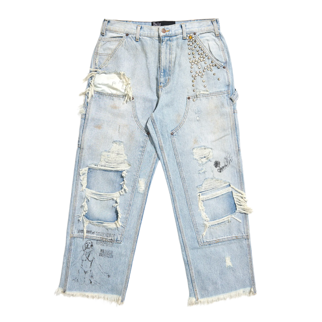 Paly 'Light Blue' Ripped Studded Jeans