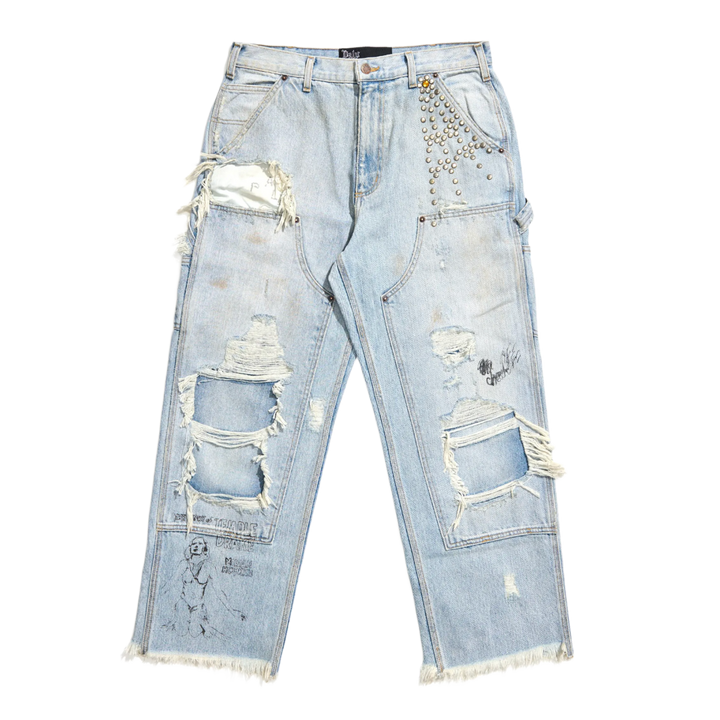 Paly 'Light Blue' Ripped Studded Jeans