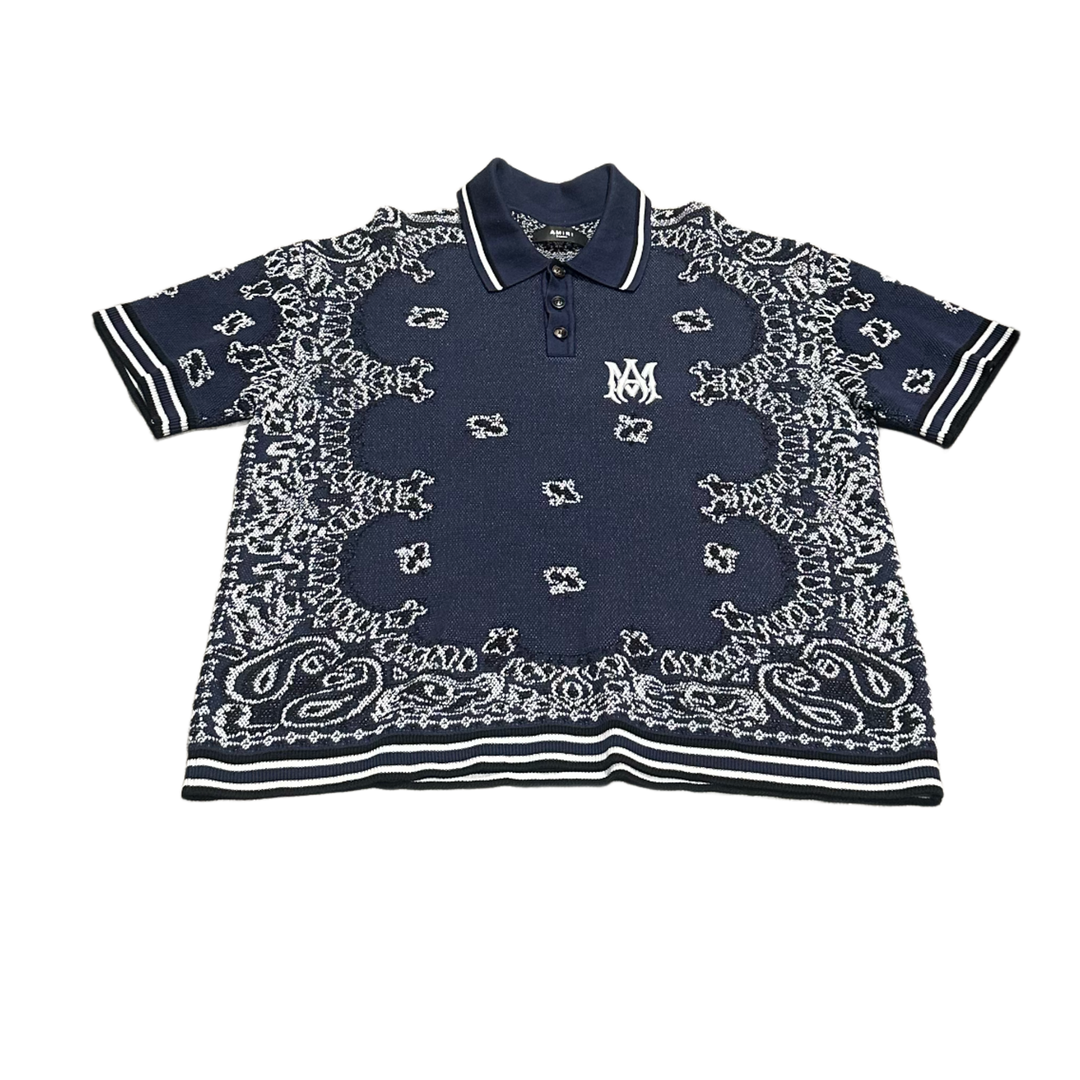 Amiri 'Navy Blue' Knit Polo Tee