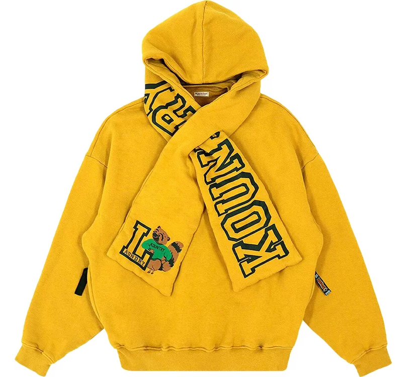 Kapital 'Kesa' Mustard Scarf Hoodie