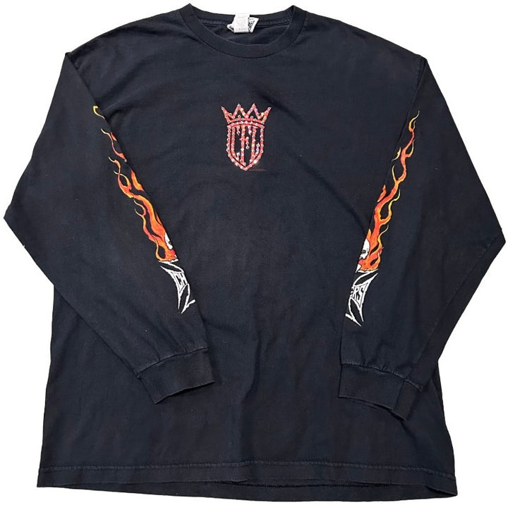 West Coast Choppers 'CFL Flames' Vintage Rhinestone L/S