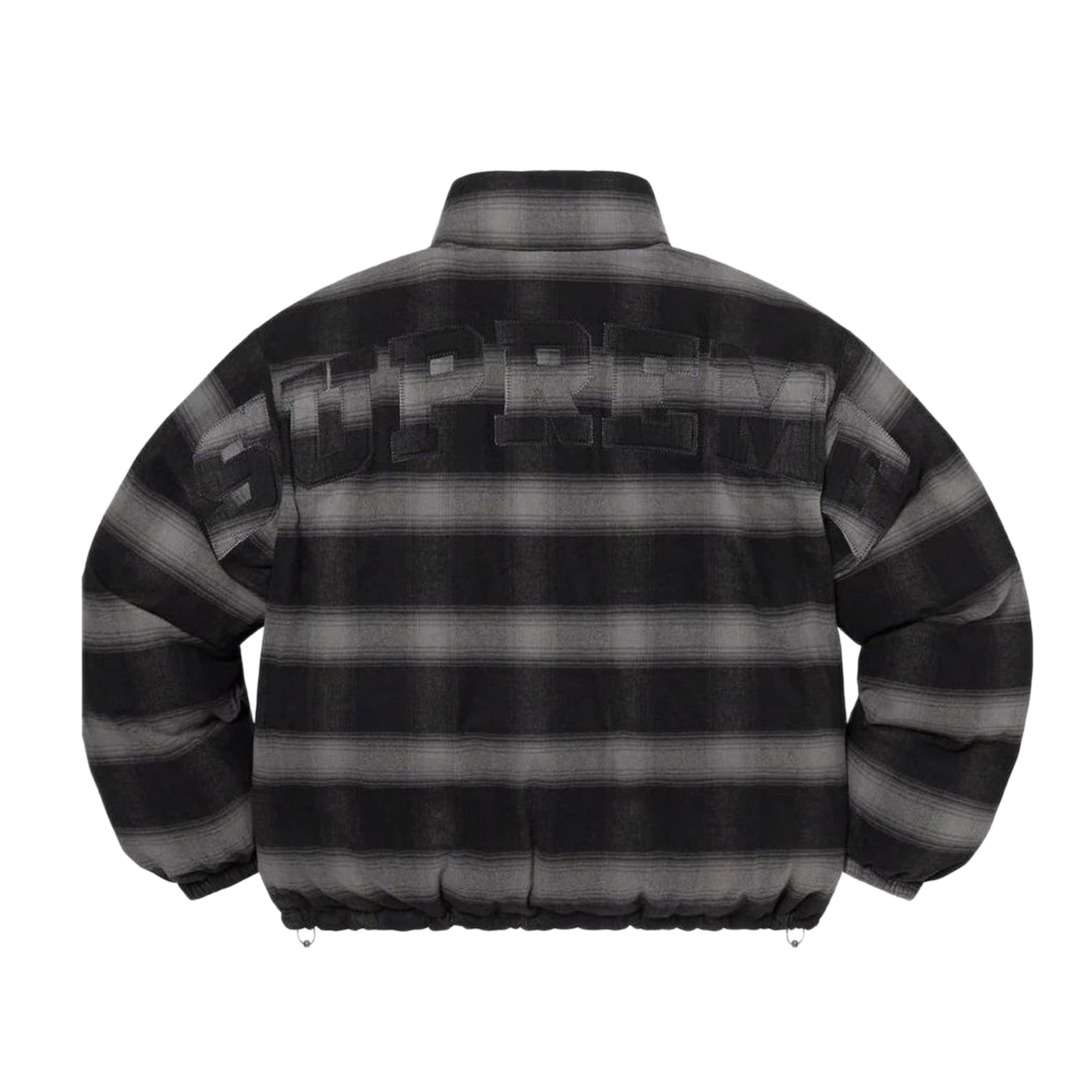 Supreme 'Black' Flannel Reversible Puffer Jacket – Showroom LA