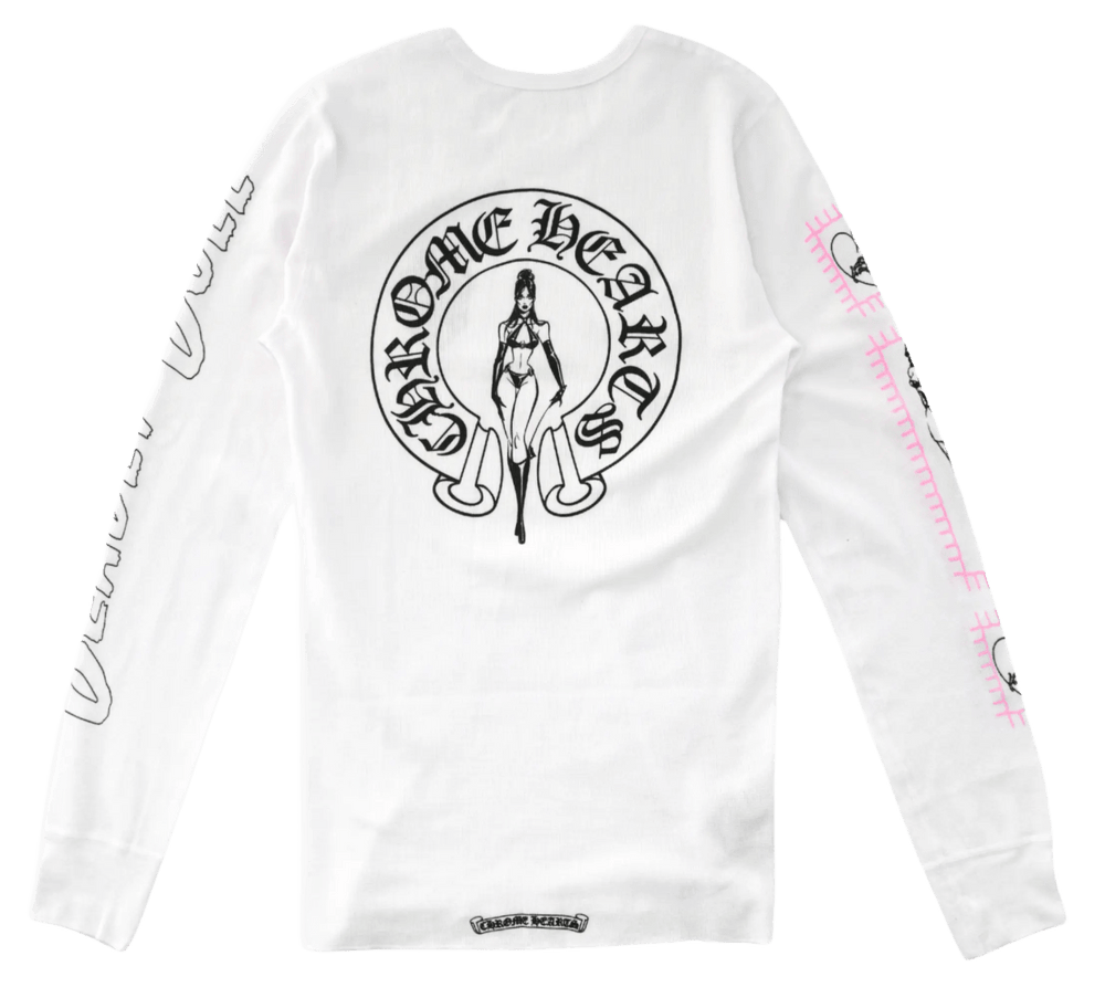 Chrome Hearts Deadly Doll Waffle Thermal Long Sleeve White