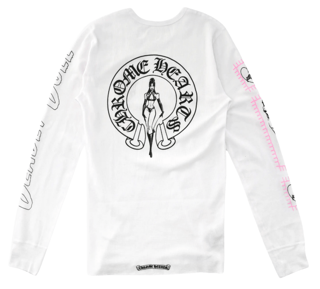Chrome Hearts Deadly Doll Waffle Thermal Long Sleeve White