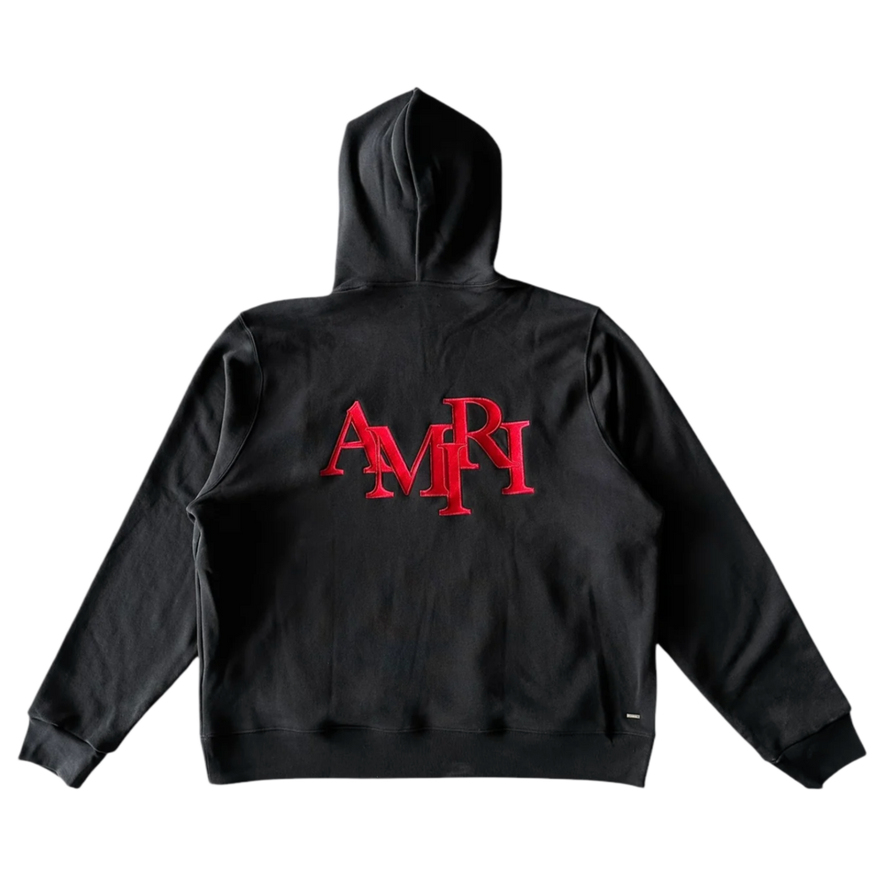 Amiri 'Black & Red' Staggered Logo Hoodie