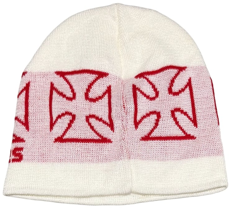 West Coast Choppers 'White/Red' Multi Cross Beanie