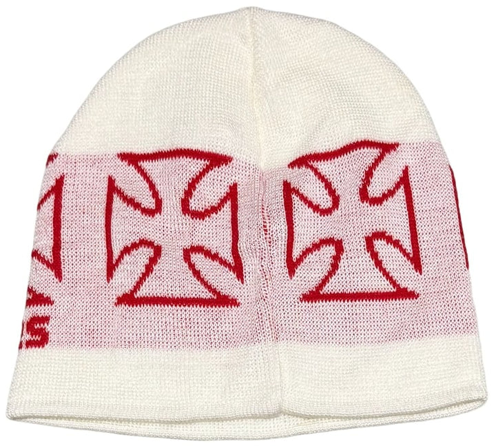 West Coast Choppers 'White/Red' Multi Cross Beanie