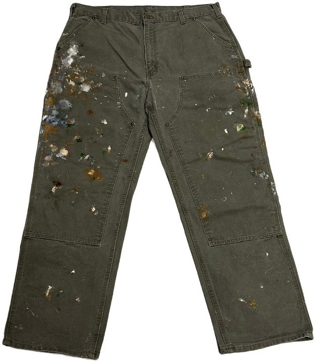 Carhartt 'Painted Olive Green' Double Knee Vintage Work Pants