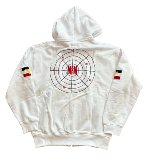 Murd333r.fm 'Peacemaker' White Zip Up Hoodie