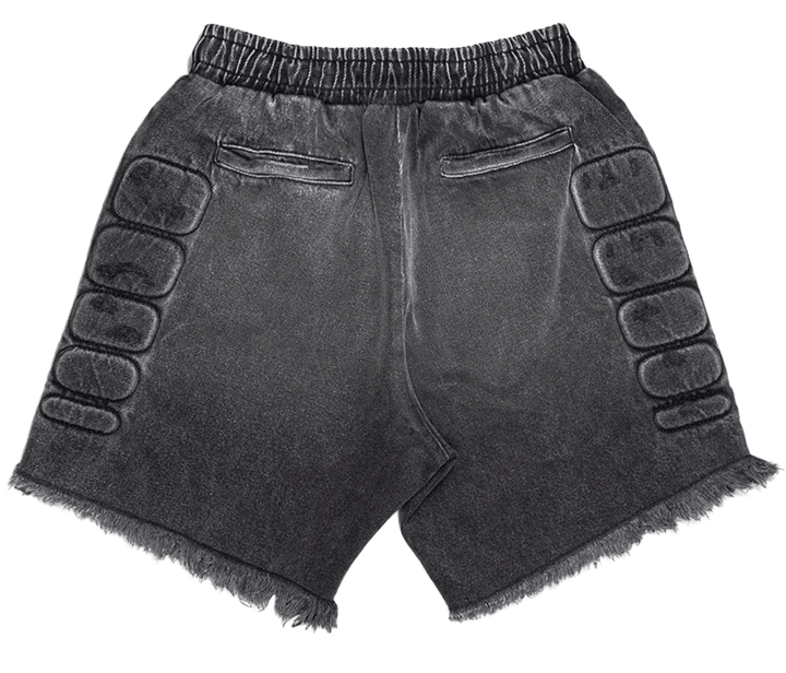 Satoshi Nakamoto 'Black Denim' Moto Shorts