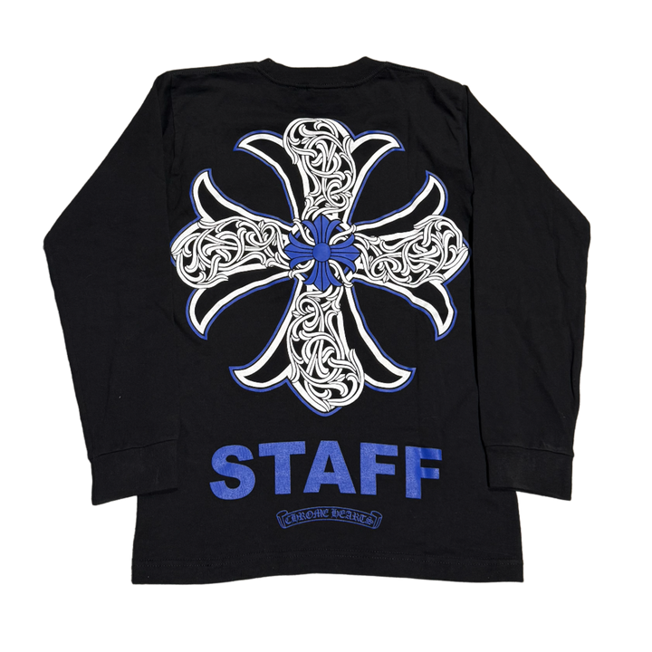Chrome Hearts 'Staff Blue Cross' Black Longsleeve