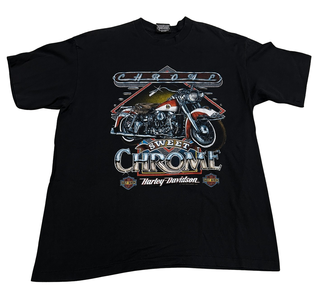 Harley Davidson 'Sweet Chrome' Black Vintage Tee