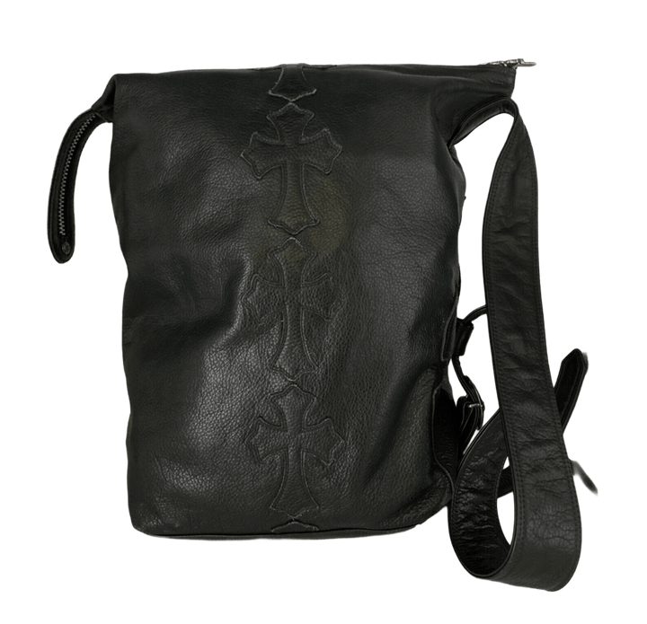 Chrome Hearts '5 Cross Patch' Black Leather Shoulder Bag