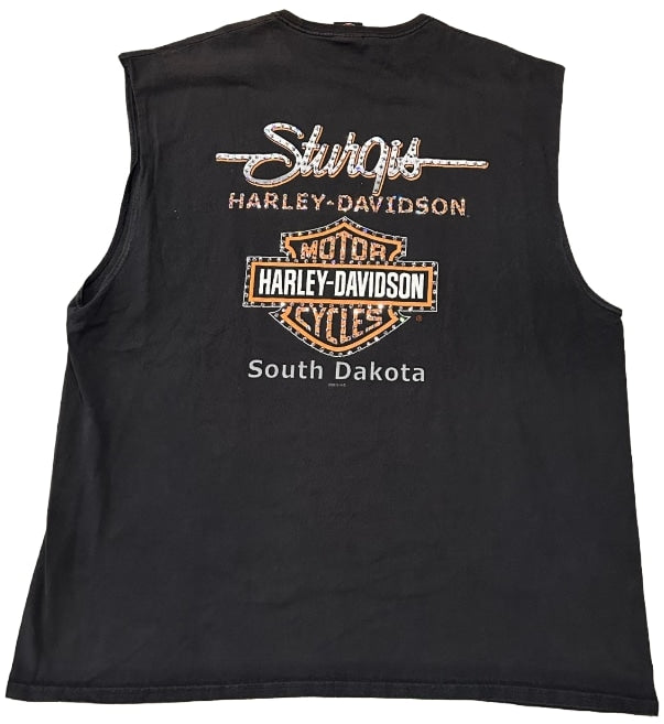 Harley Davidson 'Black Hills Rally' Rhinestone Vintage Cutoff Tee