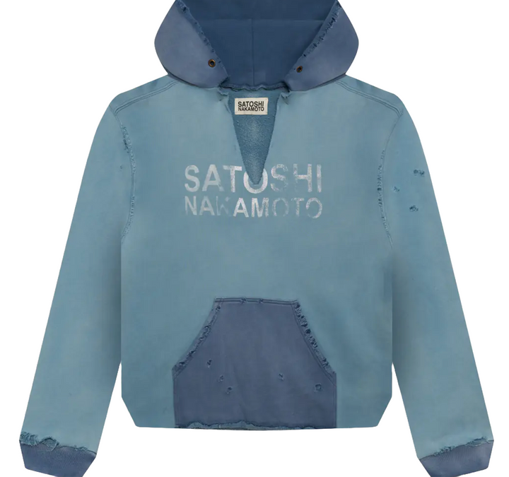 Satoshi Nakamoto 'Blue' Distructo Hoodie