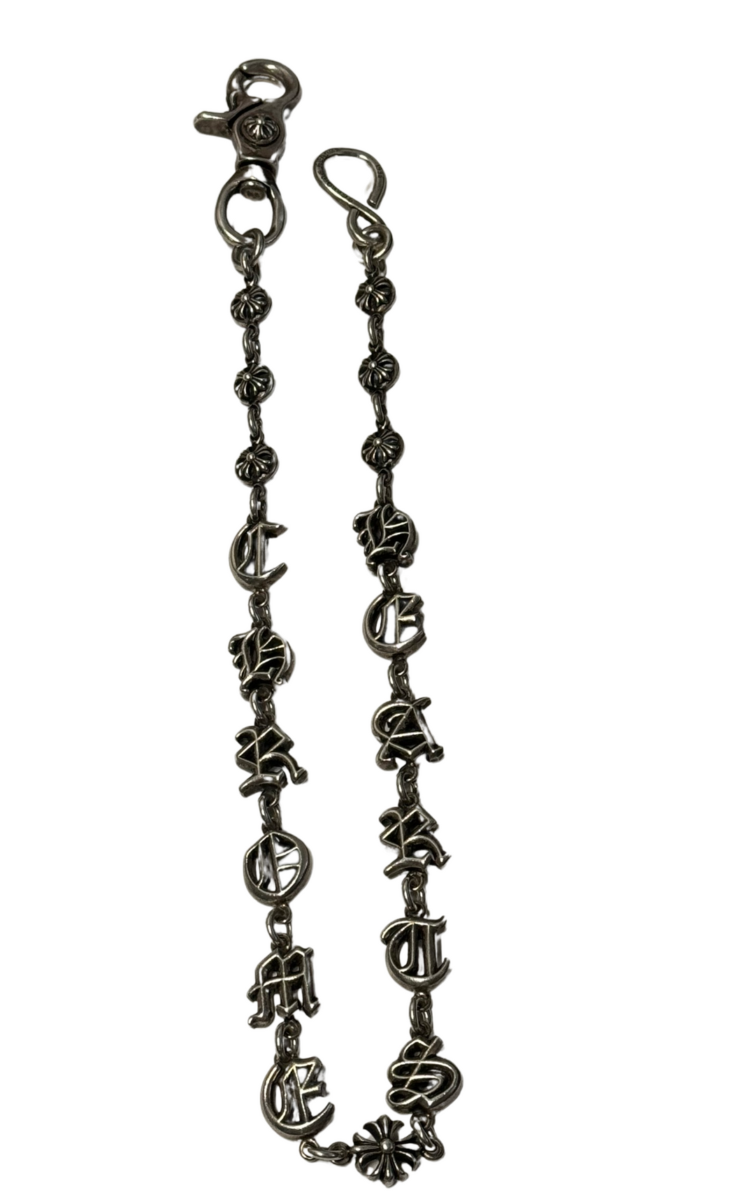 Chrome Hearts 'Script Crossball' 24in Single Clip Wallet Chain