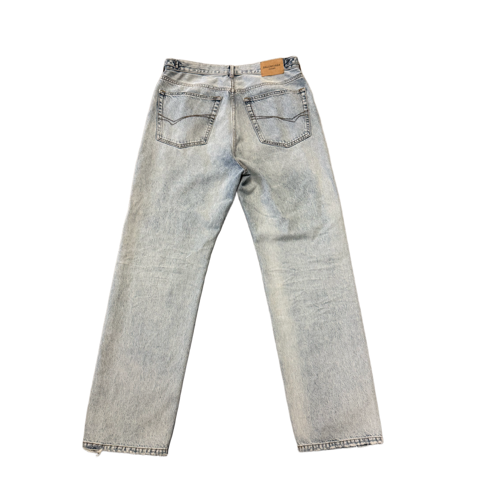 Balenciaga 'Waist Buckle' Light Wash Jeans