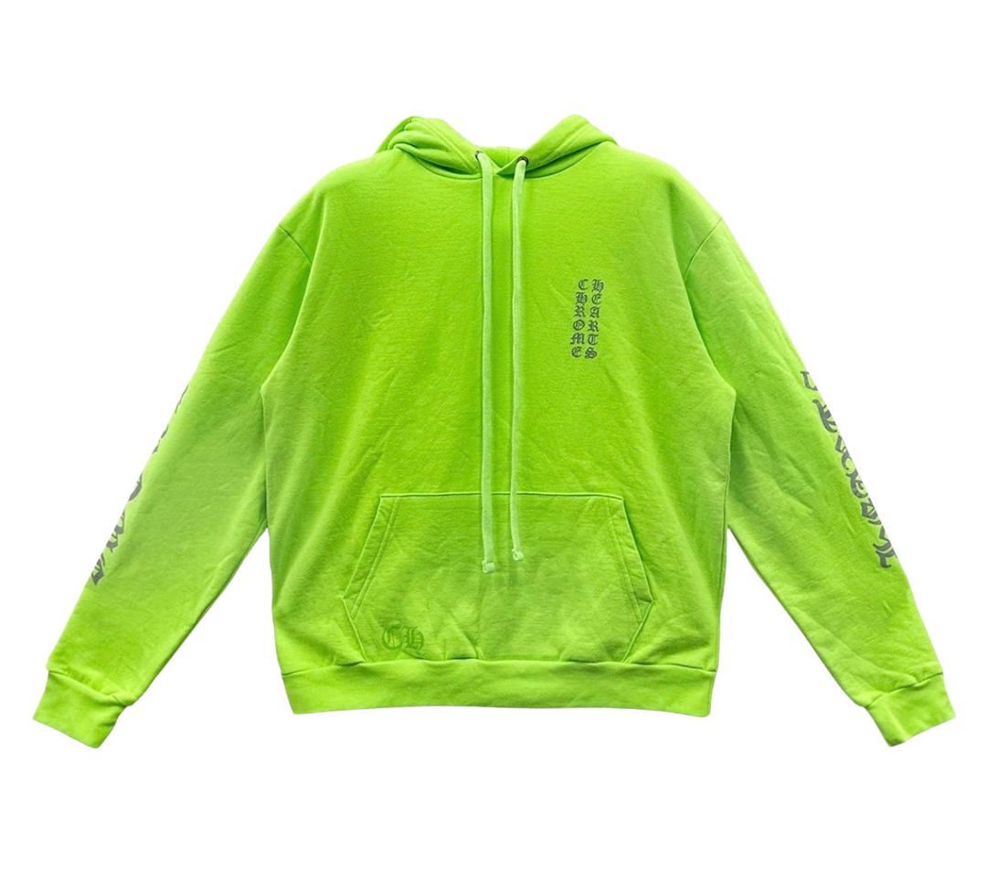 Chrome Hearts 'Miami Exclusive Script Logo' Neon Green Hoodie