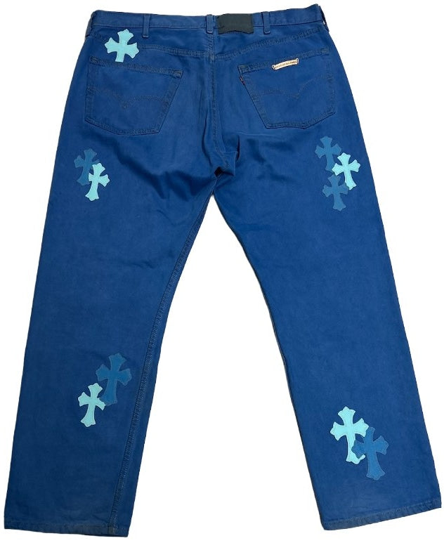 Chrome Hearts '22 Blue Cross Patch' Blue Levi's 501 Jeans