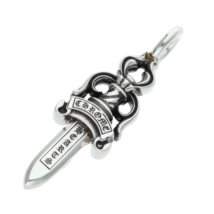 Chrome Hearts 'Double Dagger' Silver Pendant