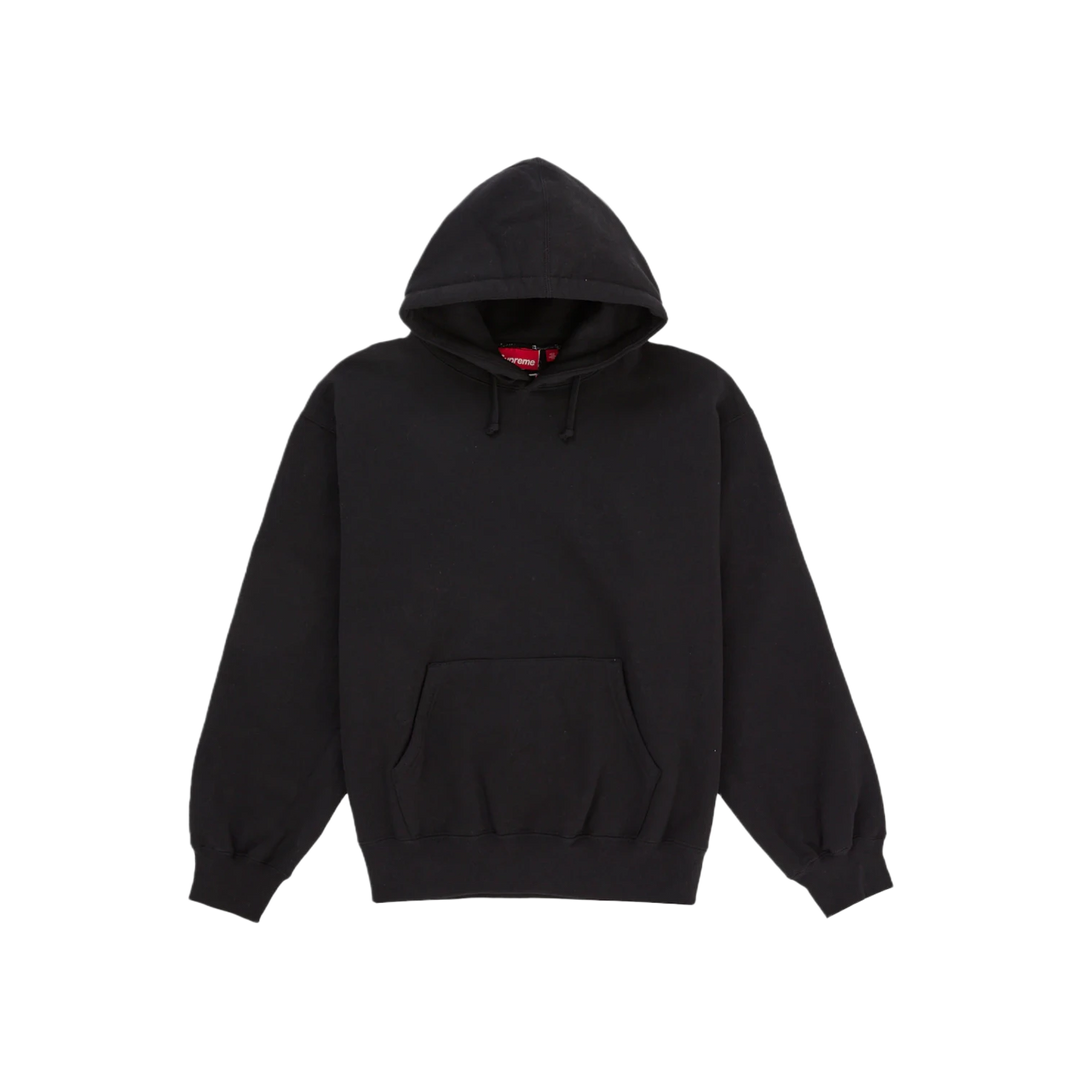 Supreme Satin Applique Hooded Sweatshirt (SS26) Black