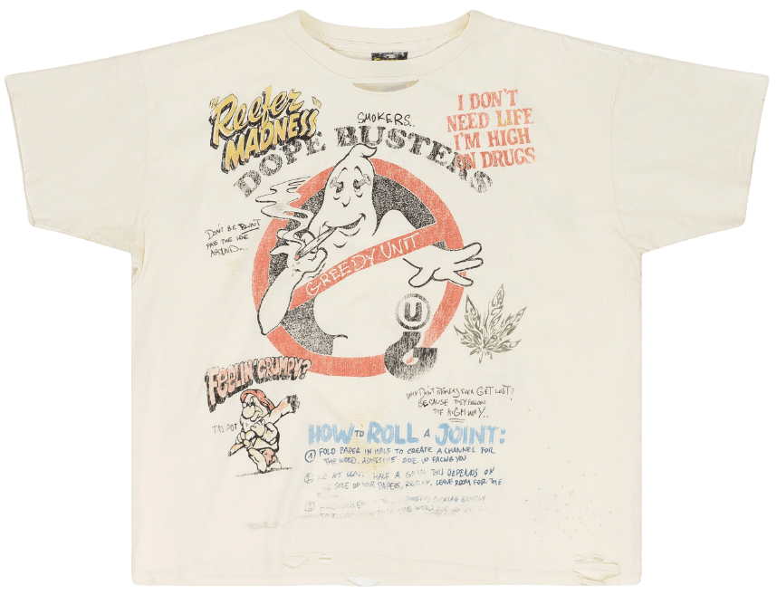 Greedy Unit 'Dope Busters' Cream T-Shirt