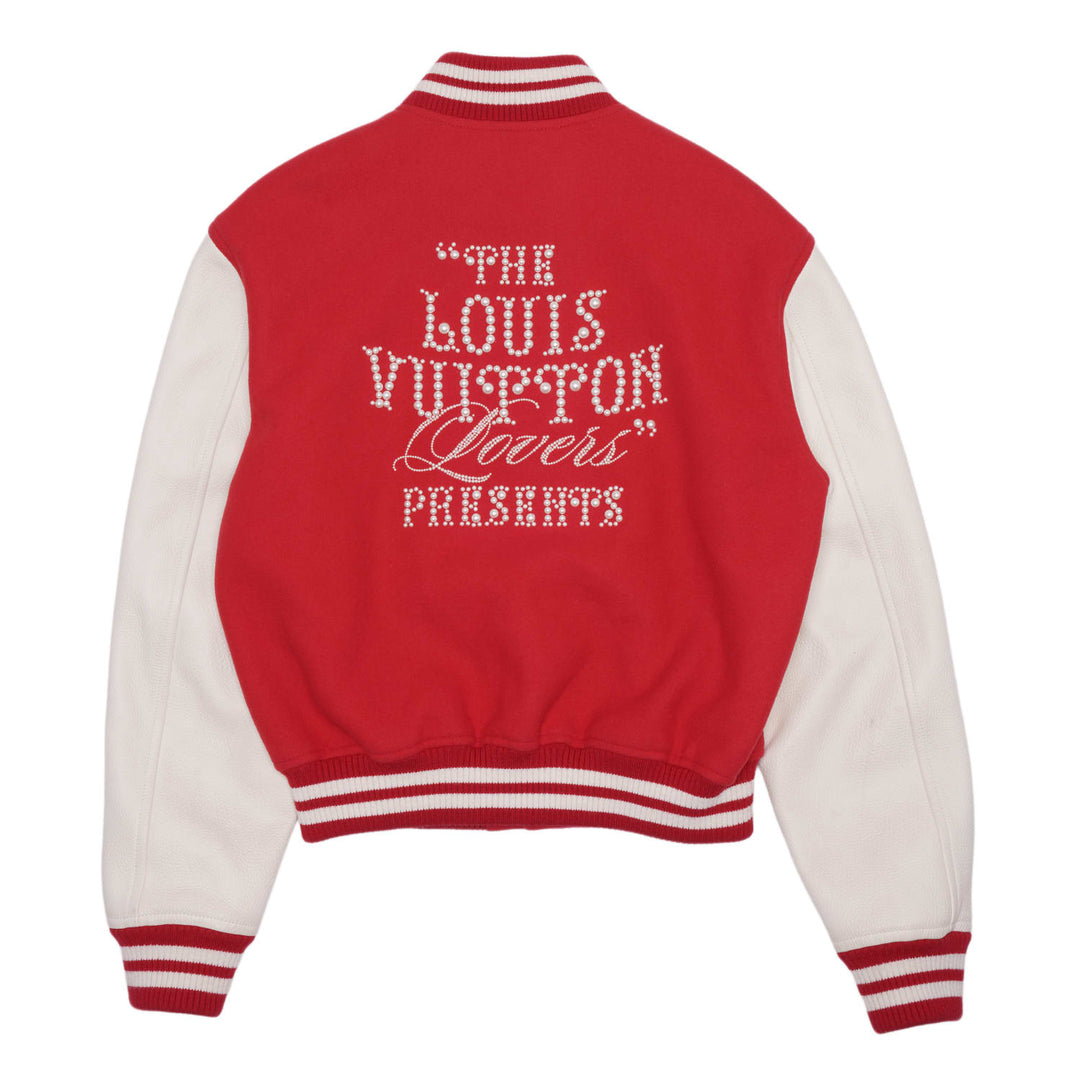 Louis Vuitton Pharrell Williams 'Lovers' Red Leather Varsity Jacket