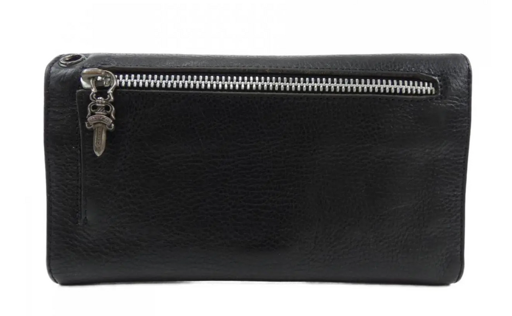 Chrome Hearts 'Black' Leather Tri-Fold Wallet