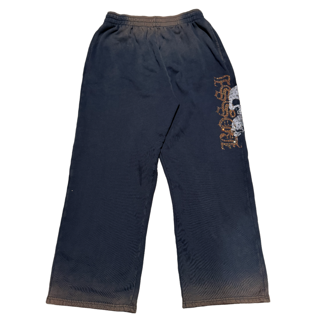 Bossi '5 Skulls' Washed Black Sweatpants