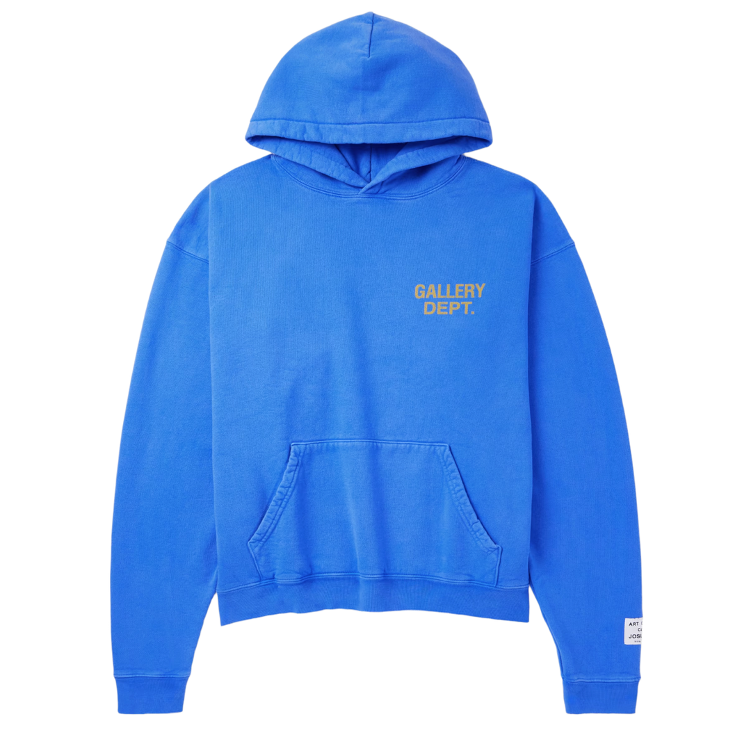 Gallery Dept. 'Yellow Logo' Blue Hoodie