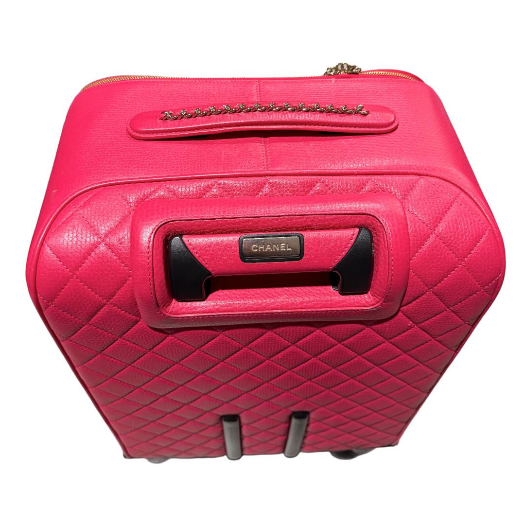 Chanel Hot Pink 'Le Boy' Rolling Suitcase
