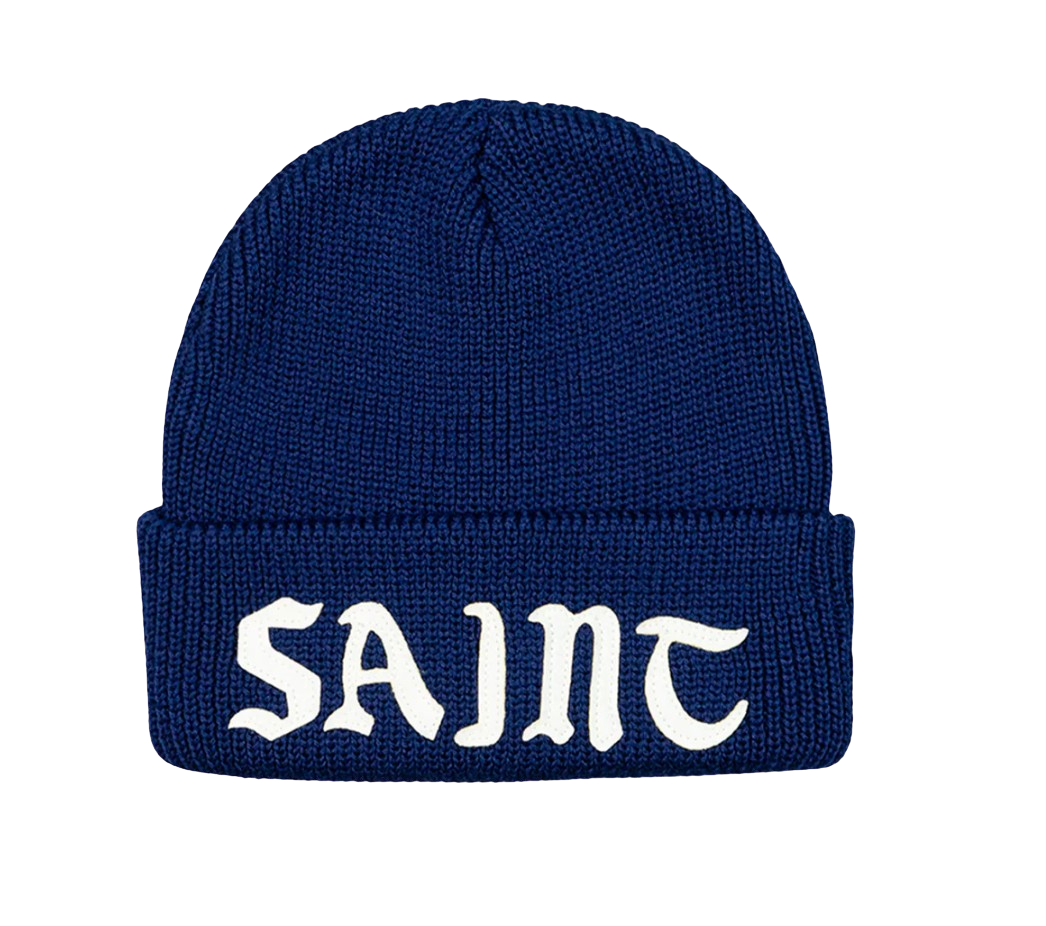 Saint Michael 'Script' Navy Beanie