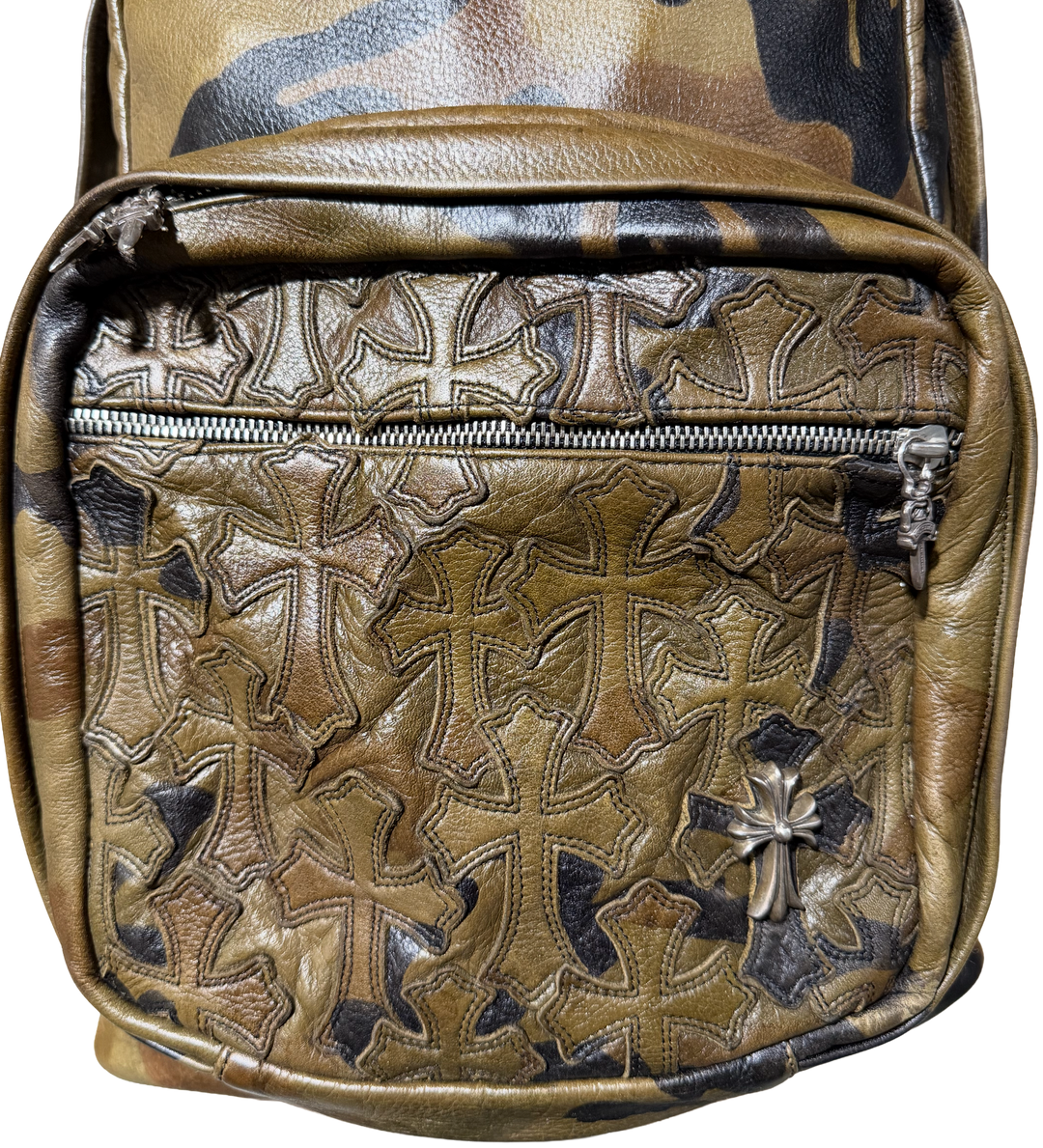Chrome Hearts 'Camo Cemetery' Leather Cross Patch 7th Grade Backpack