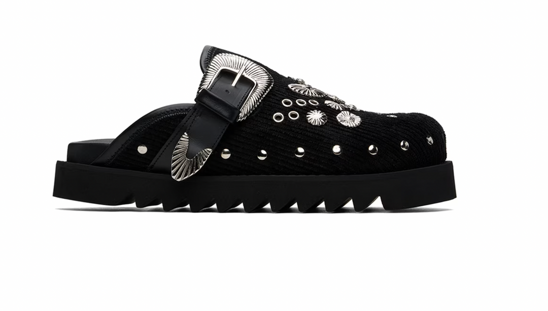 Toga Virilis 'Black Corduroy' Studded Loafer